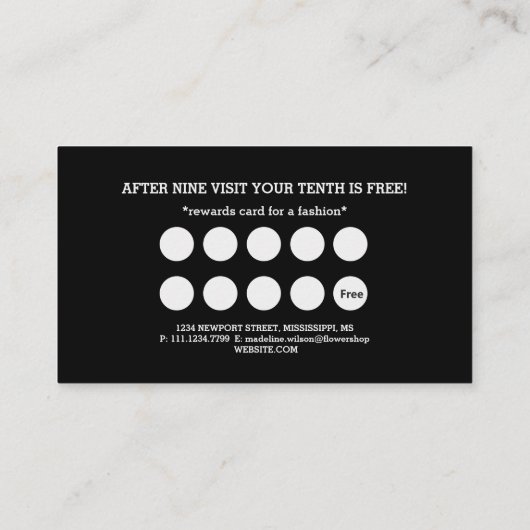 Modernes Grau-Schwarz-Monogramm Treuekarte (Rückseite)