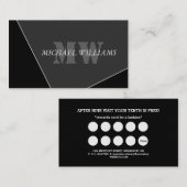 Modernes Grau-Schwarz-Monogramm Treuekarte (Vorne/Hinten)