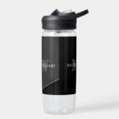 Modernes Grau-Schwarz-Monogramm Trinkflasche (Links)