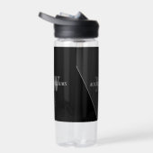 Modernes Grau-Schwarz-Monogramm Trinkflasche (Rechts)