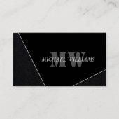 Modernes Grau-Schwarz-Monogramm Visitenkarte (Vorderseite)