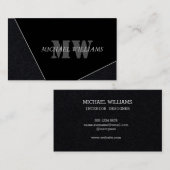 Modernes Grau-Schwarz-Monogramm Visitenkarte (Vorne/Hinten)