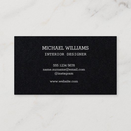 Modernes Grau-Schwarz-Monogramm Visitenkarte (Rückseite)