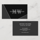 Modernes Grau-Schwarz-Monogramm Visitenkarte (Vorne/Hinten)