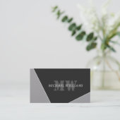 Modernes Grau-Schwarz-Monogramm Visitenkarte (Stehend Vorderseite)
