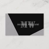 Modernes Grau-Schwarz-Monogramm Visitenkarte (Vorderseite)