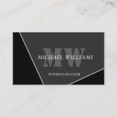 Modernes Grau-Schwarz-Monogramm Visitenkarte (Vorderseite)