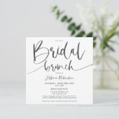 Modernes, grau-schwarz-rosa Drehbuch trendy Brautb Einladung (Stehend Vorderseite)