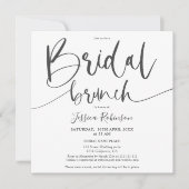 Modernes, grau-schwarz-rosa Drehbuch trendy Brautb Einladung (Vorderseite)