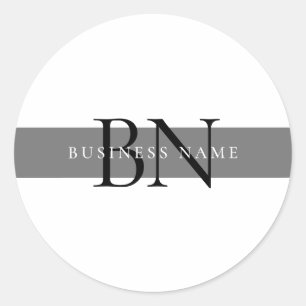 Modernes, grau-schwarzes Beruflich-Minimal-Monogra Runder Aufkleber