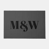 Modernes, grau-schwarzes Zierpaar, monogramm Fußmatte (Vorderseite)