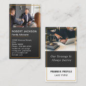 Modernes Grau-Signature Script Notary Lawyer Foto Visitenkarte (Vorne/Hinten)