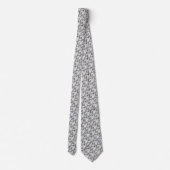 Modernes Grau & Silber Fraktal Diamond Neck Tie Krawatte (Rückseite)