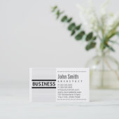 Modernes Grau Stripes Architekten-Visitenkarte Visitenkarte (Stehend Vorderseite)