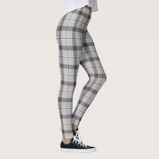 Modernes Grau-Tartan-Muster Leggings (Rechts)