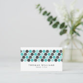 Modernes Grau und blaue Hexagongrenze des Aqua Visitenkarte (Stehend Vorderseite)