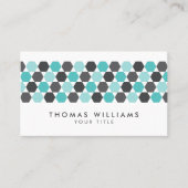Modernes Grau und blaue Hexagongrenze des Aqua Visitenkarte (Vorderseite)