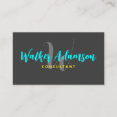 Modernes Grau und Matte Black Visitenkarte (Vorderseite)