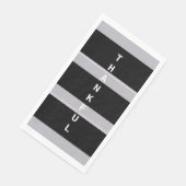 Modernes Grau und Schwarz Geometrisch dankbar Napk Serviette (Ecke)