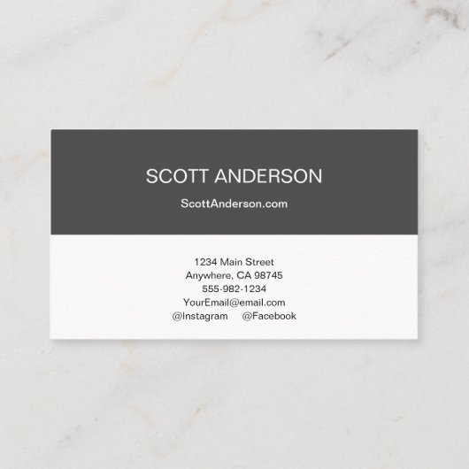 Modernes Grau Visitenkarte (Rückseite)