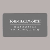 Modernes Grau & Weiß Adressaufkleber