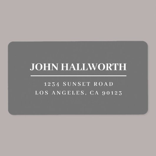 Modernes Grau & Weiß Adressaufkleber