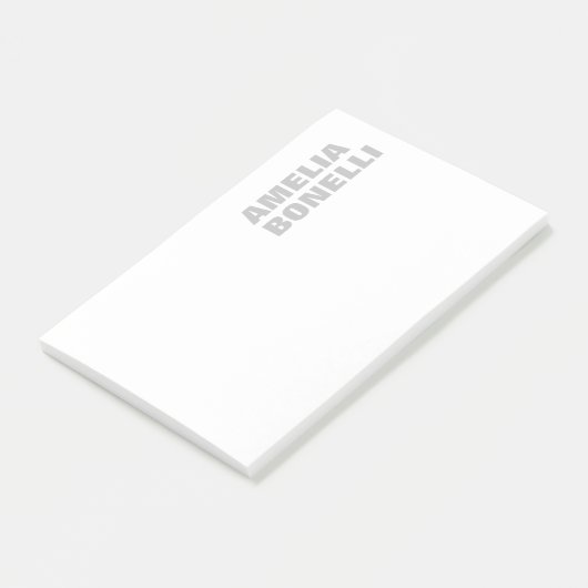 Modernes Grau Weiß Minimalistisch Beruflich Post-it Klebezettel (angewinkelt)