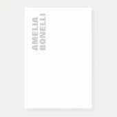 Modernes Grau Weiß Minimalistisch Beruflich Post-it Klebezettel (Vorderseite)