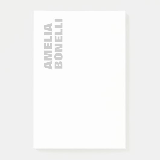 Modernes Grau Weiß Minimalistisch Beruflich Post-it Klebezettel (Vorderseite)