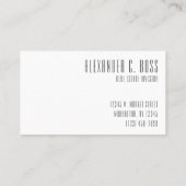 Modernes Grau-Weiß-Monogramm mit einfachen drei Bu Visitenkarte (Rückseite)