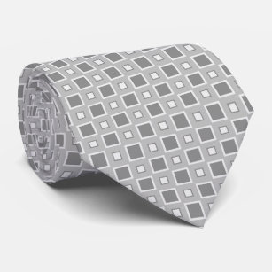 Modernes, grau-weißes geometrisches Muster Krawatte