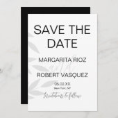 Modernes, grau-weißes Skript speichern Sie die Dat Einladung (Vorne/Hinten)