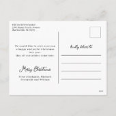 Modernes, grau-weißes Wappen Foto Feiertagspostkarte (Rückseite)