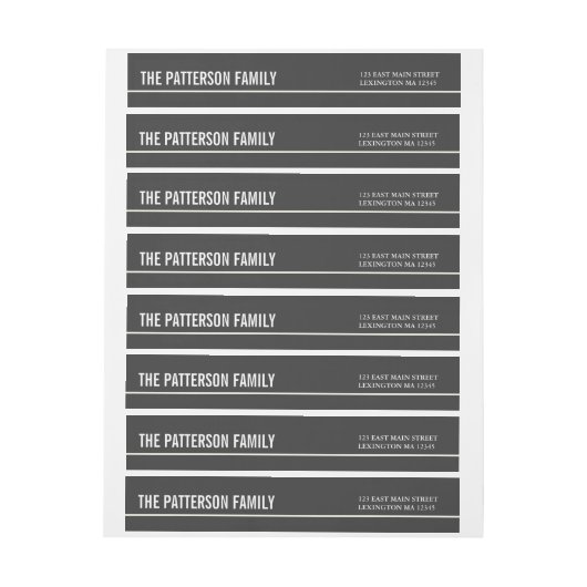 Modernes Grau | White Contemporary Address Label (Bogen)