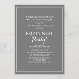 Modernes Grau White Empty Nest Party Einladung