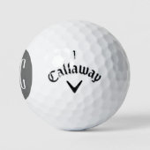 Modernes Grau-White-Letter-Monogramm Golfball (Logo)