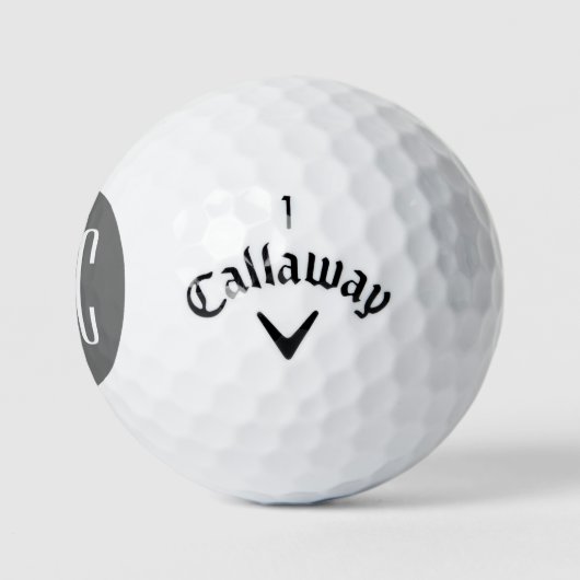 Modernes Grau-White-Letter-Monogramm Golfball (Logo)
