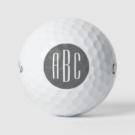 Modernes Grau-White-Letter-Monogramm Golfball