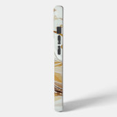 Modernes, grau-Wirbles Marmortexturmonogramm Case-Mate iPhone Hülle (Rückseite / Links)