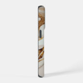 Modernes, grau-Wirbles Marmortexturmonogramm iPhone Hülle (Rechte Seite)