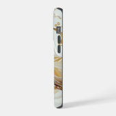Modernes, grau-Wirbles Marmortexturmonogramm iPhone Hülle (Linke Seite)