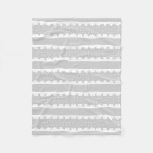 Modernes grauer und weißer Tupfen-gestreiftes Fleecedecke (Vorderseite)