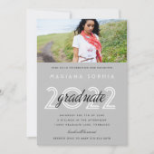 Modernes Graues Abschluss Foto Einladung (Vorderseite)
