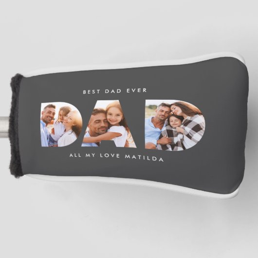 Modernes graues Foto Golf Personalisiertes Geschen Golf Headcover (Vorderseite)