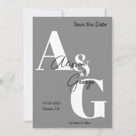 Modernes graues Foto Save The Date
