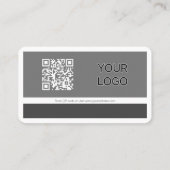 Modernes graues geometrisches dunkles graues weiße visitenkarte (Rückseite)