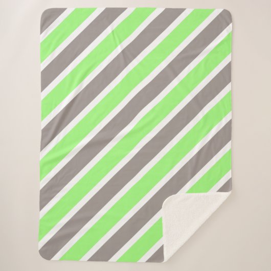 Modernes graues, gestreiftes Muster Sherpadecke (Vorderseite)