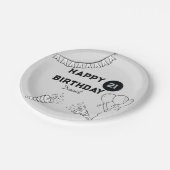 Modernes Graues Glück zum Geburtstag jedes Jahr Pappteller (Schrägansicht)