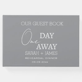 Modernes Graues Hochzeitessen am einen Tag vor der Gästebuch