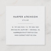 Modernes Graues Ikat Gemustert Quadratische Visitenkarte (Rückseite)